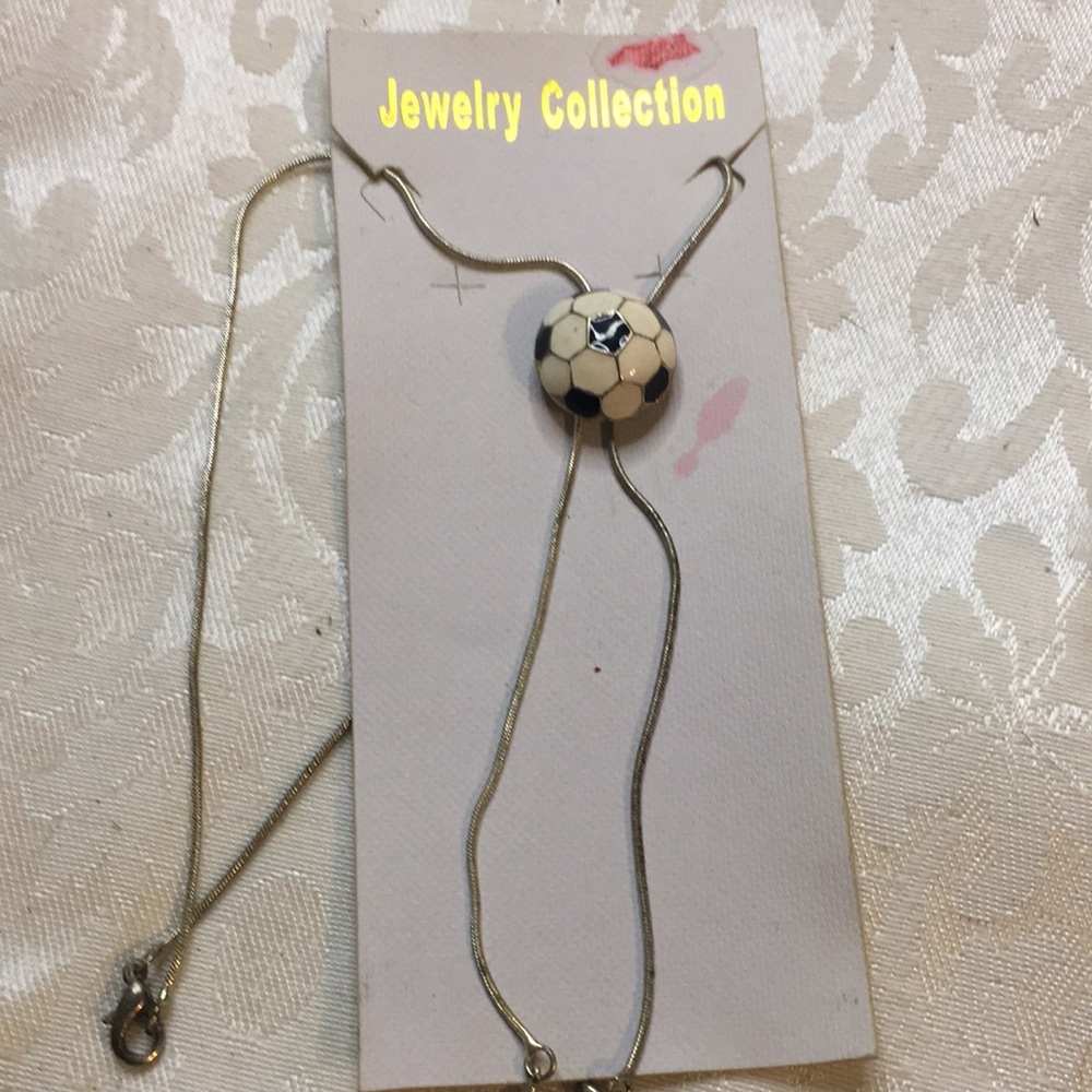 Vintage 90’s Soccer Ball Bolo Style Necklace